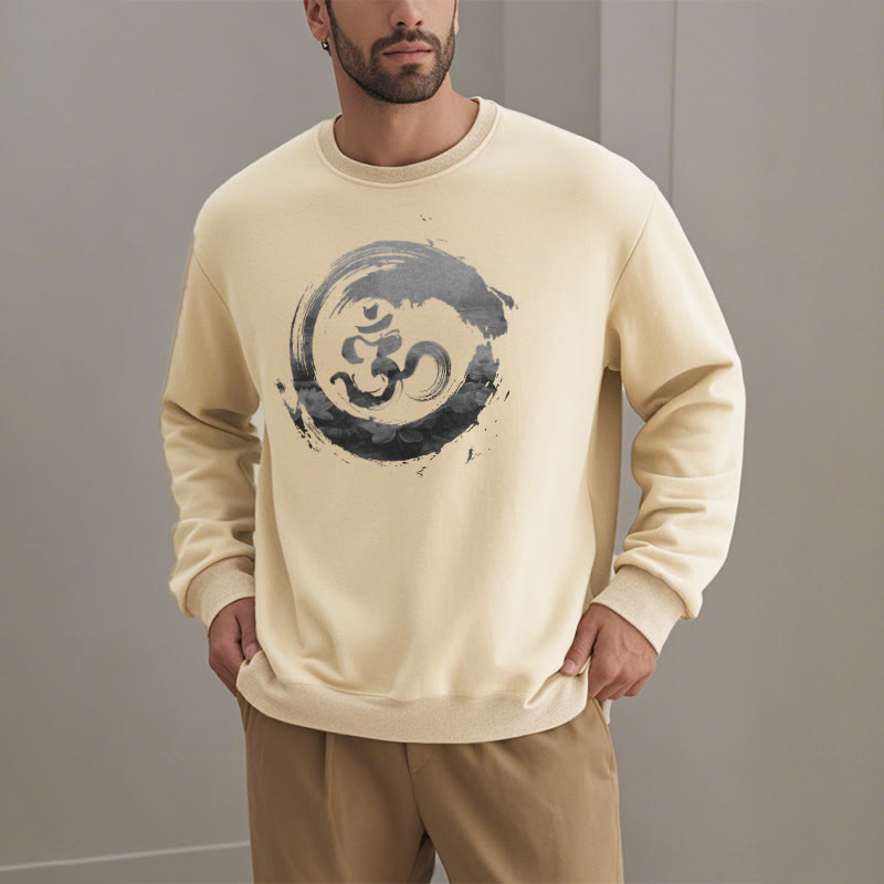 Buddha Stones Om Lotus Fleece Lined Polyester Sweatshirt