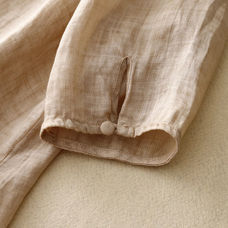 Buddha Stones Round Neck Casual Blouse Embroidery Long Sleeve Shirt Cotton Linen Top Women's Shirts - image 14