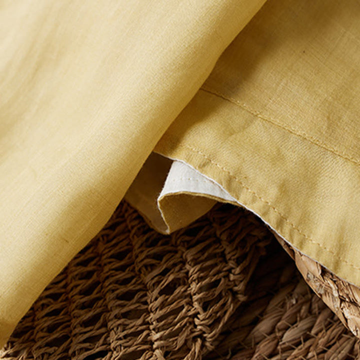 Buddha Stones PLUS SIZE V Neck Casual Solid Color Long Sleeve Shirt Cotton Linen Women's Shirts - image 7