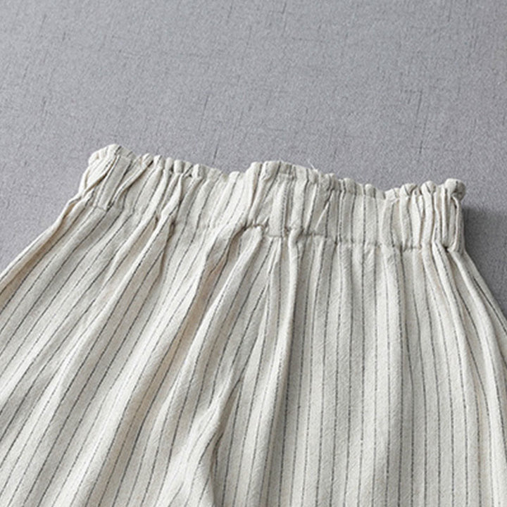 Buddha Stones Vertical Striped High Waist Wide Leg Pants With Pockets - image 2