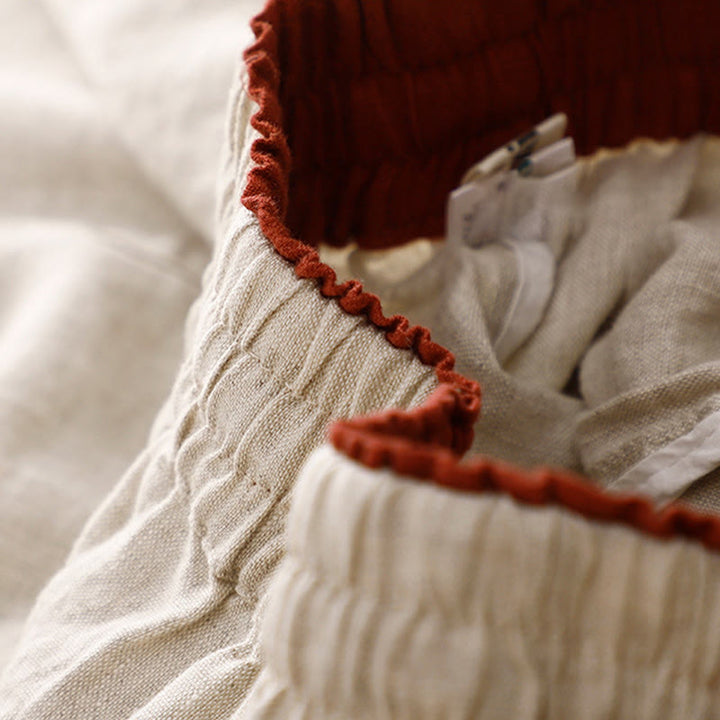 Buddha Stones Vintage High Waist Lace-up Cotton Linen Harem Pants With Pockets - image 28