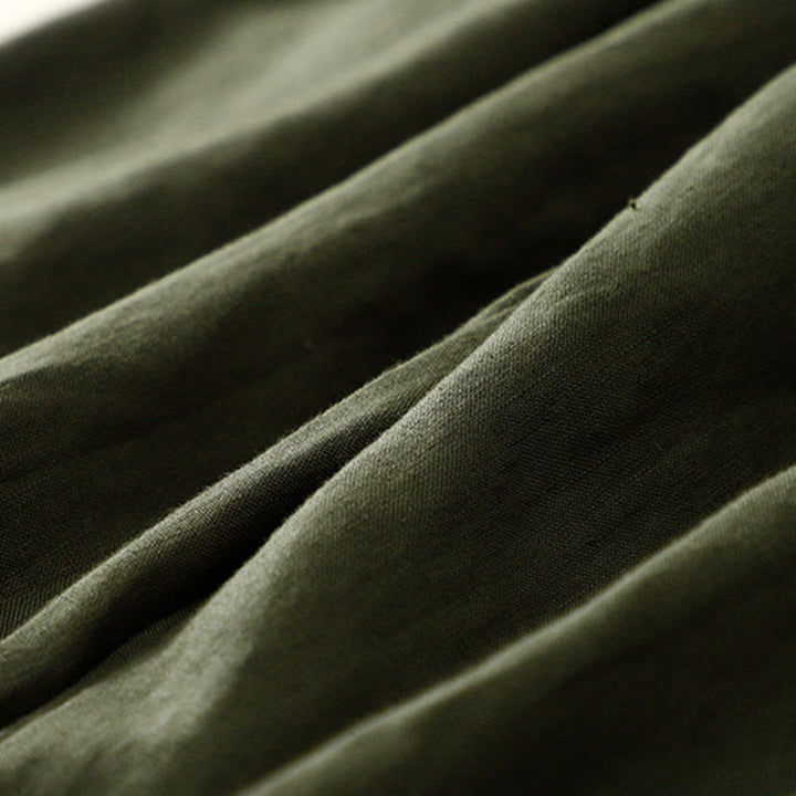 Buddha Stones Vintage High Waist Lace-up Cotton Linen Harem Pants With Pockets - image 37