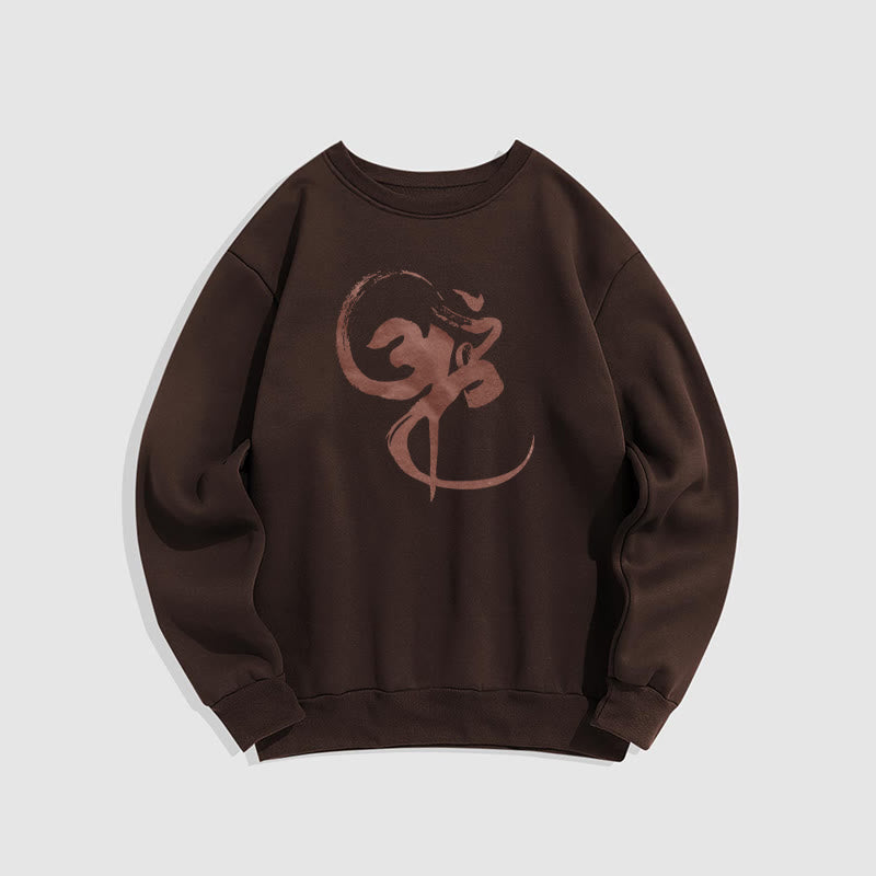 Buddha Stones Om Design Fleece Lined Polyester Sweatshirt