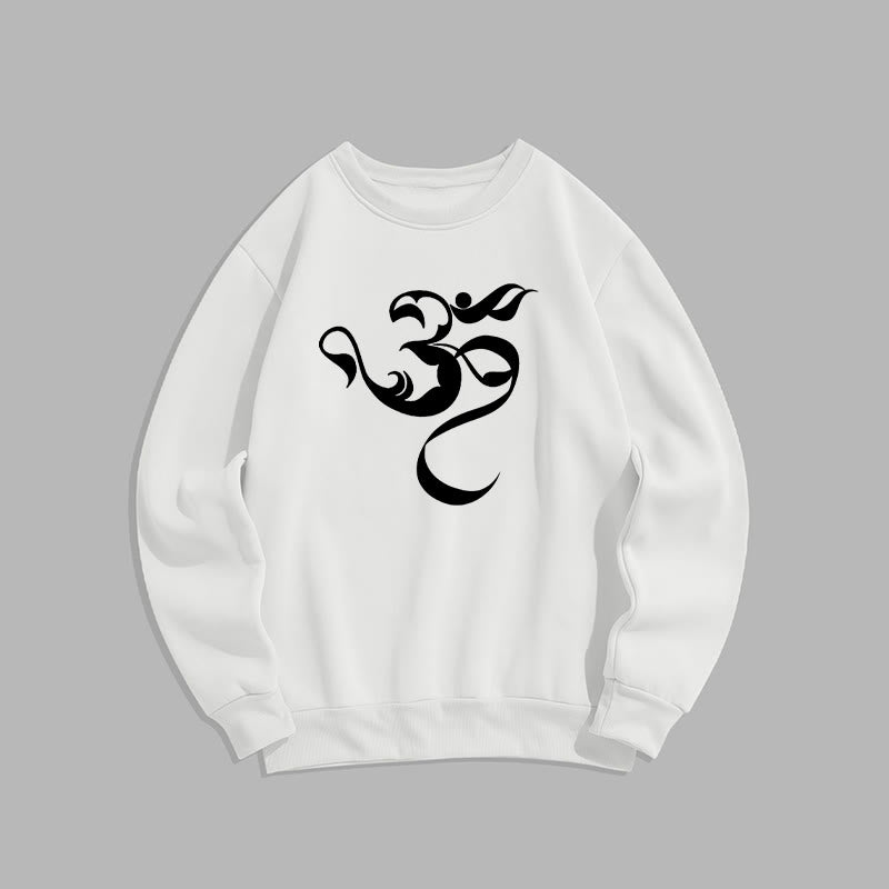 Buddha Stones Om Figure Design Fleece Lined Polyester Sweatshirt