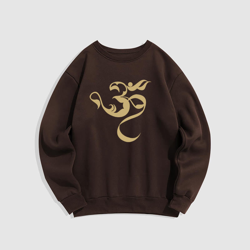 Buddha Stones Om Figure Design Fleece Lined Polyester Sweatshirt