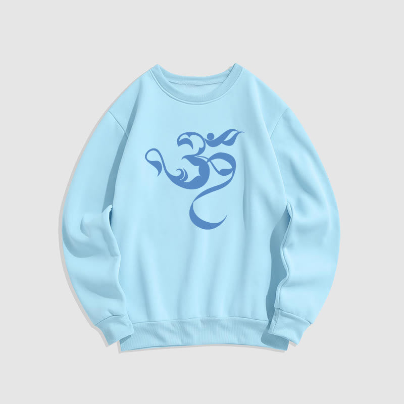 Buddha Stones Om Figure Design Fleece Lined Polyester Sweatshirt