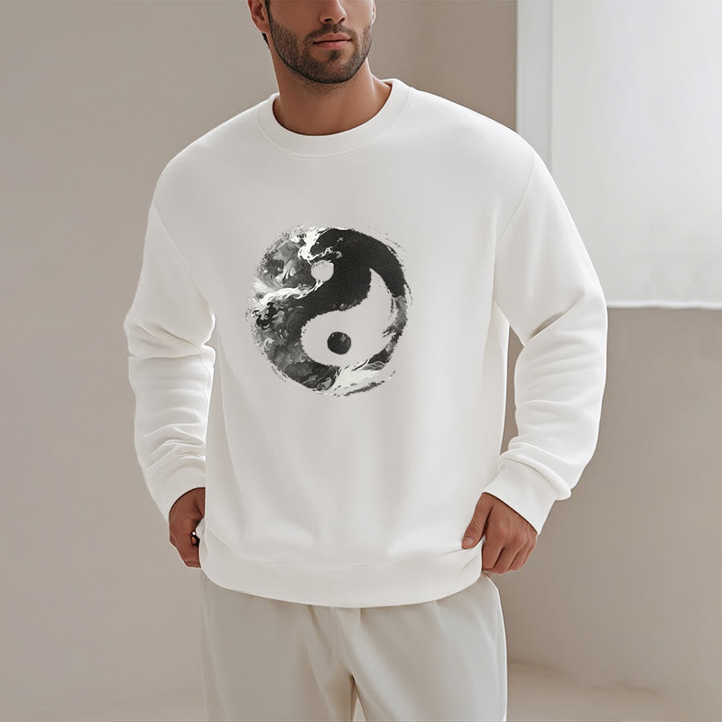 Buddha Stones Yin Yang Fleece Lined Polyester Sweatshirt