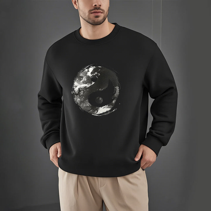 Buddha Stones Yin Yang Fleece Lined Polyester Sweatshirt