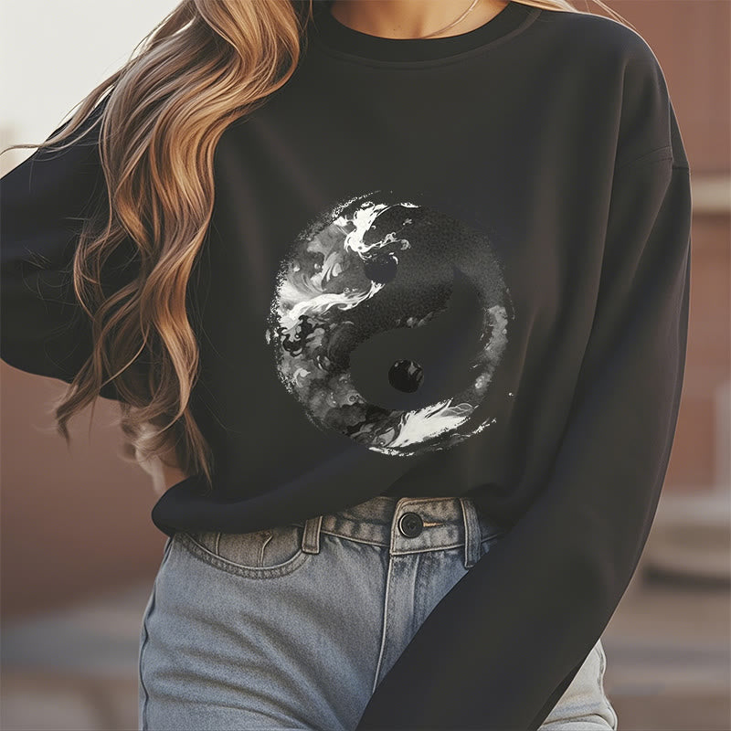 Buddha Stones Yin Yang Fleece Lined Polyester Sweatshirt