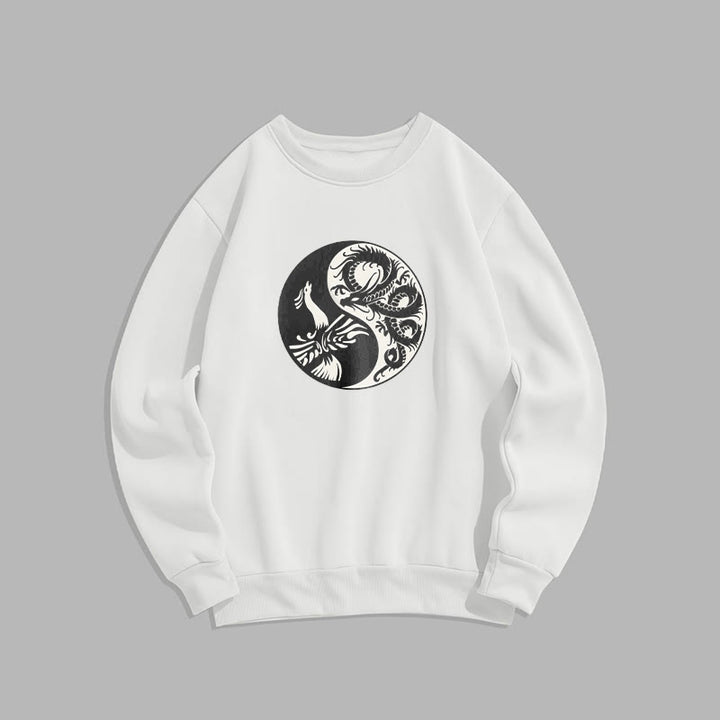 Buddha Stones Phoenix Yin Yang Fleece Lined Polyester Sweatshirt