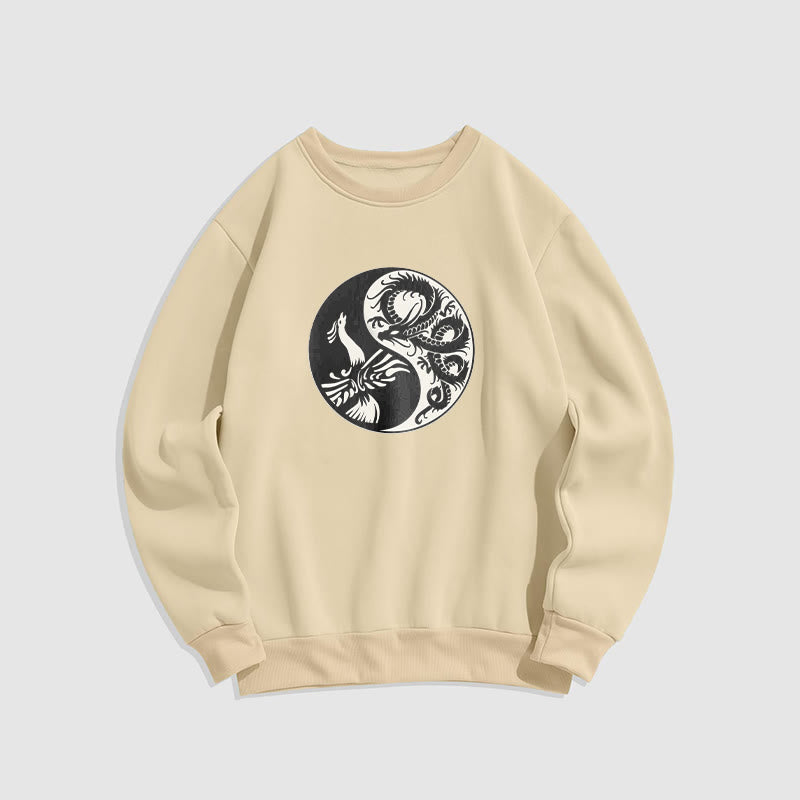 Buddha Stones Phoenix Yin Yang Fleece Lined Polyester Sweatshirt