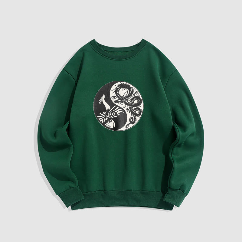 Buddha Stones Phoenix Yin Yang Fleece Lined Polyester Sweatshirt