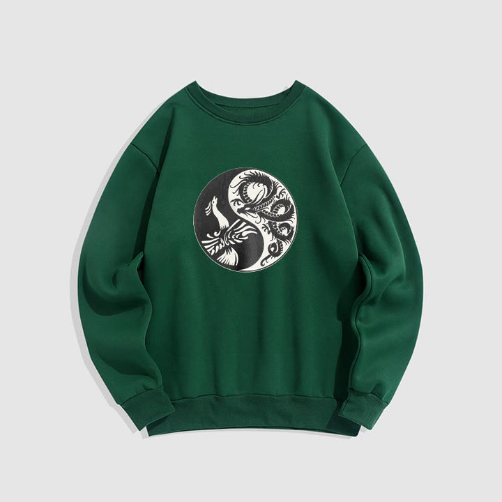 Buddha Stones Phoenix Yin Yang Fleece Lined Polyester Sweatshirt