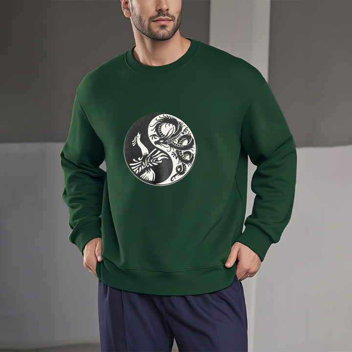 Buddha Stones Phoenix Yin Yang Fleece Lined Polyester Sweatshirt