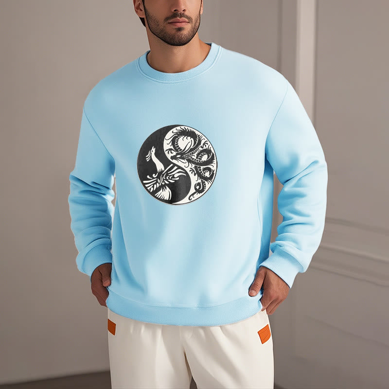 Buddha Stones Phoenix Yin Yang Fleece Lined Polyester Sweatshirt