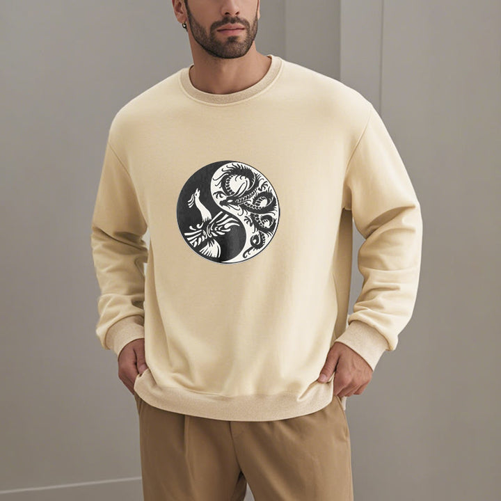 Buddha Stones Phoenix Yin Yang Fleece Lined Polyester Sweatshirt