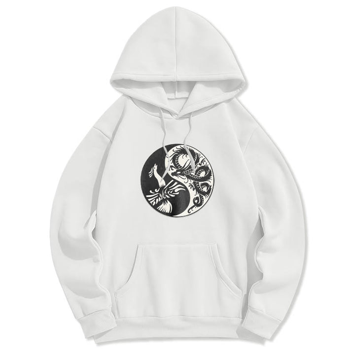 Buddha Stones Phoenix Yin Yang Fleece Lined Hoodie