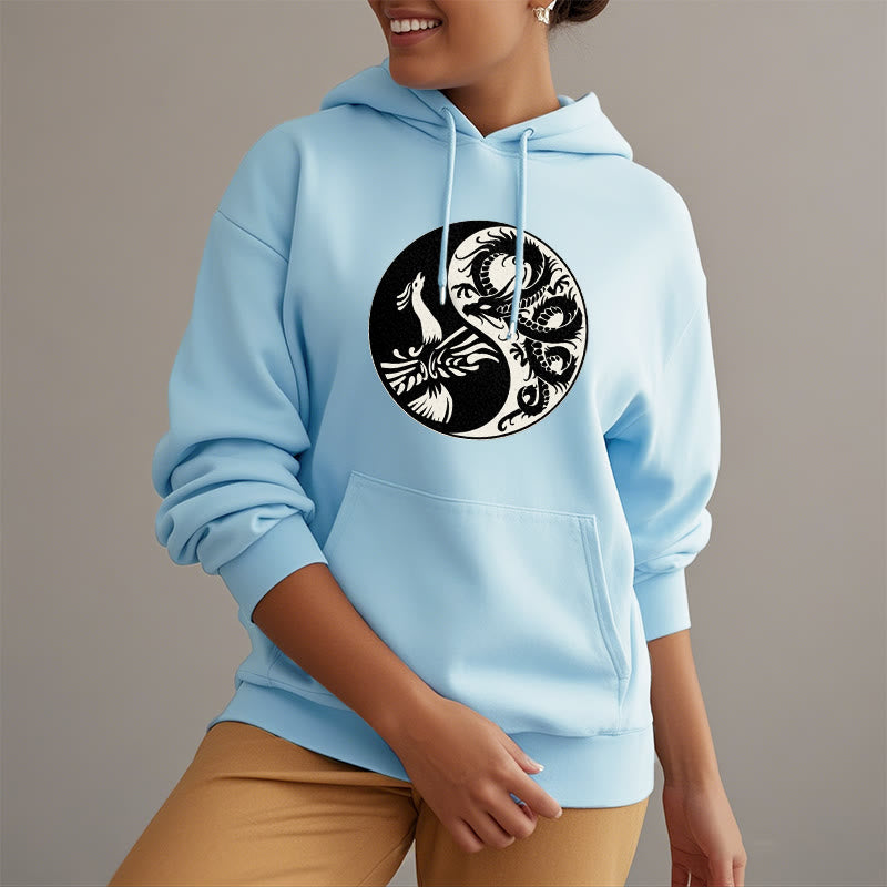 Buddha Stones Phoenix Yin Yang Fleece Lined Hoodie