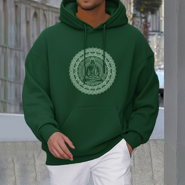 Buddha Stones Mandala Buddha Fleece Lined Hoodie