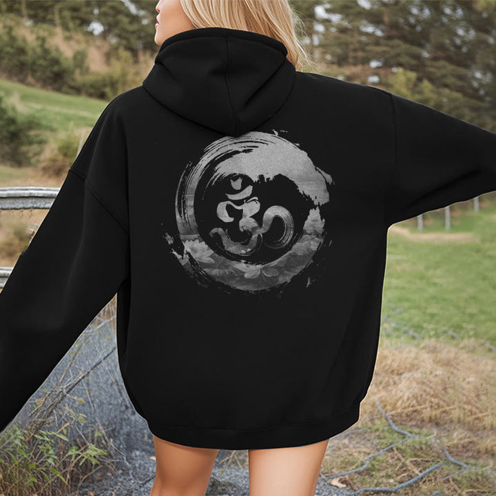 Buddha Stones Om Lotus Fleece Lined Hoodie