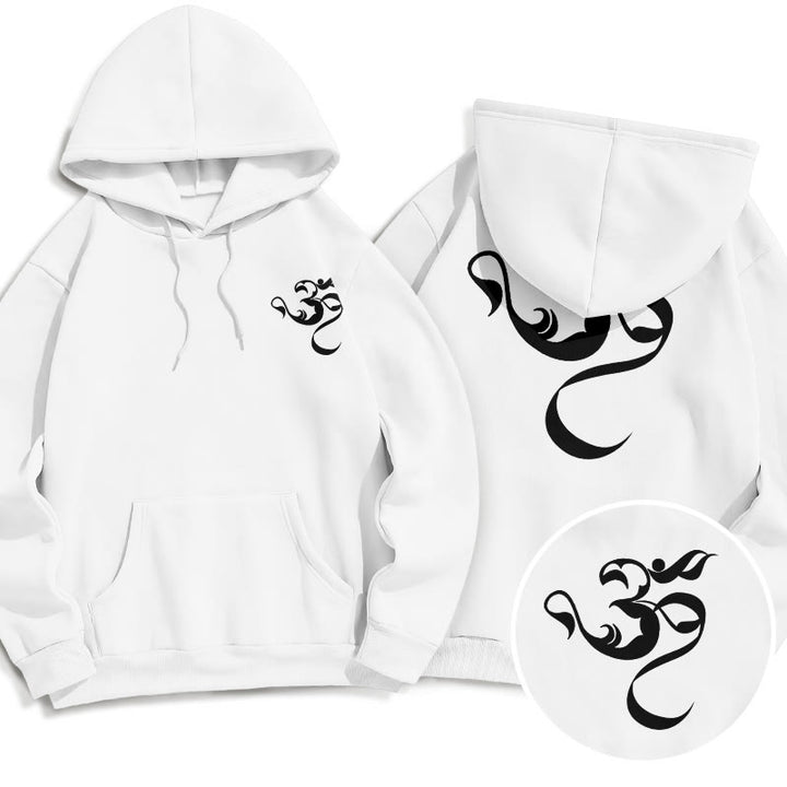 Buddha Stones Om Figure Design Fleece Lined Hoodie