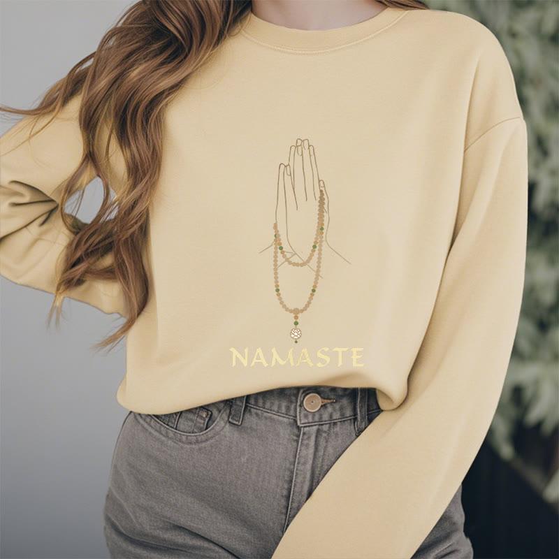 Buddha Stones NAMASTE Fleece Lined Sweatshirt