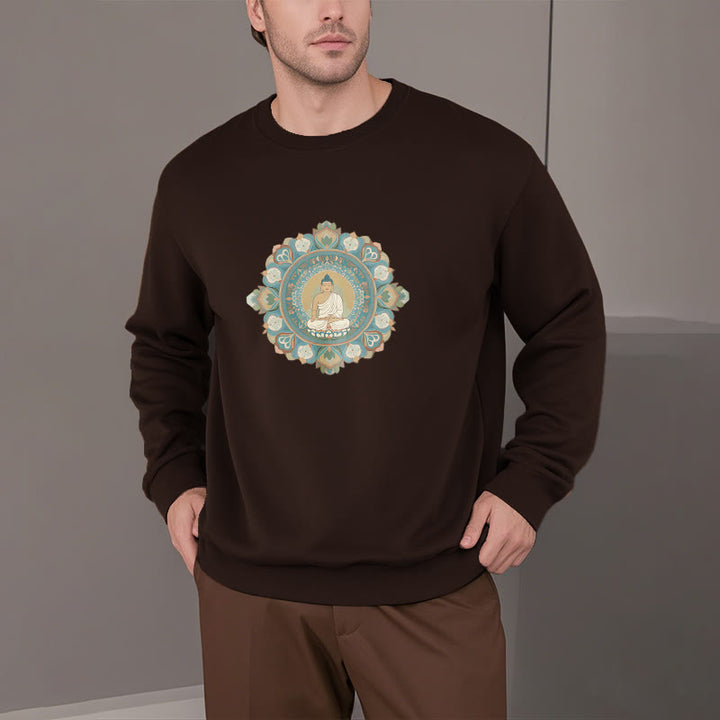 Buddha Stones Mandala Flower Buddha Soft Fleece Lined Sweatshirt