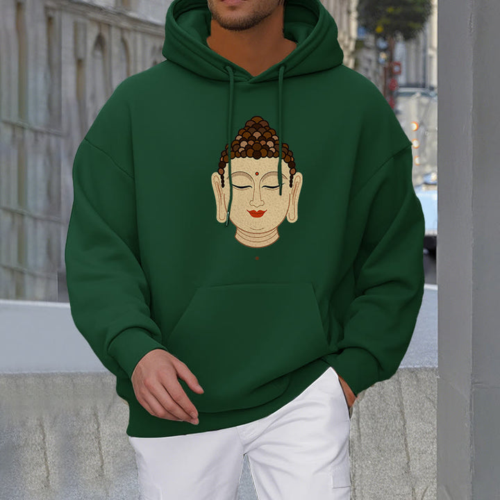 Buddha Stones Meditation Buddha Fleece Lined Polyester Hoodie