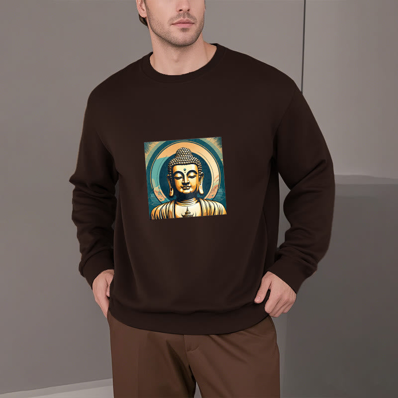 Buddha Stones Golden Buddha Fleece Lined Sweatshirt