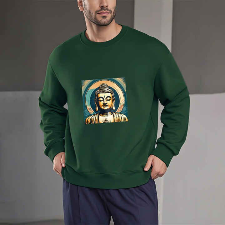 Buddha Stones Golden Buddha Fleece Lined Sweatshirt