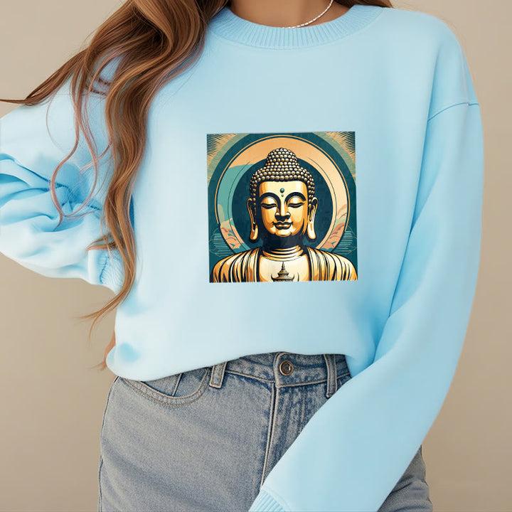 Buddha Stones Golden Buddha Fleece Lined Sweatshirt