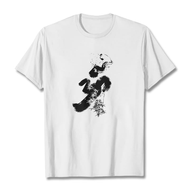 Buddha Stones OM Bamboo Ink Cotton Tee T-shirt - White - 2XL - image 6