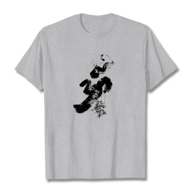 Buddha Stones OM Bamboo Ink Cotton Tee T-shirt - LightGrey - 2XL - image 20
