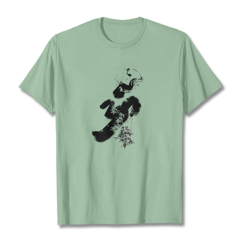 Buddha Stones OM Bamboo Ink Cotton Tee T-shirt - PaleGreen - 2XL - image 18
