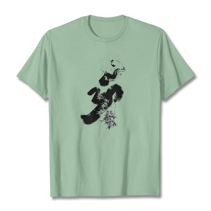 Buddha Stones OM Bamboo Ink Cotton Tee T-shirt - PaleGreen - 2XL - image 18