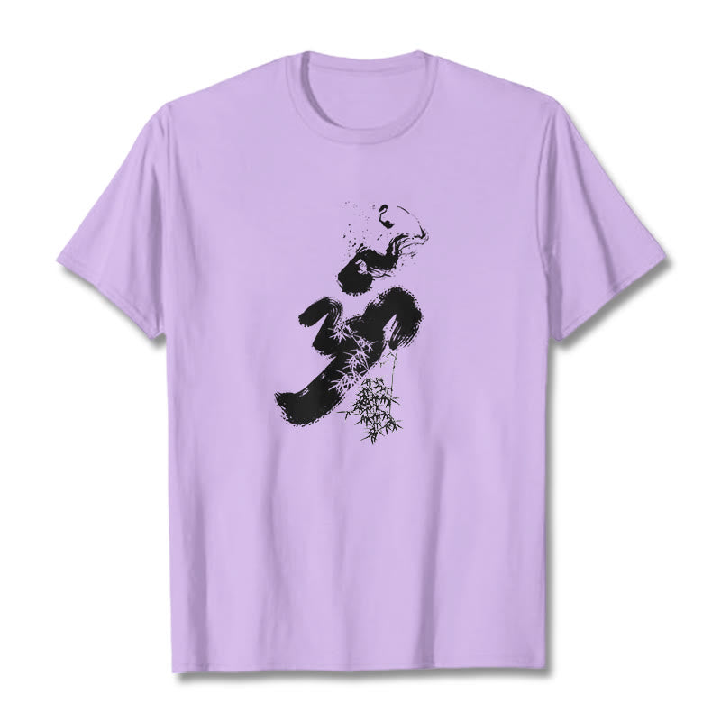 Buddha Stones OM Bamboo Ink Cotton Tee T-shirt - Plum - 2XL - image 14