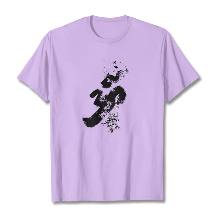 Buddha Stones OM Bamboo Ink Cotton Tee T-shirt - Plum - 2XL - image 14