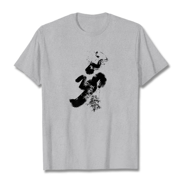 Buddha Stones OM Bamboo Ink Cotton Tee T-shirt