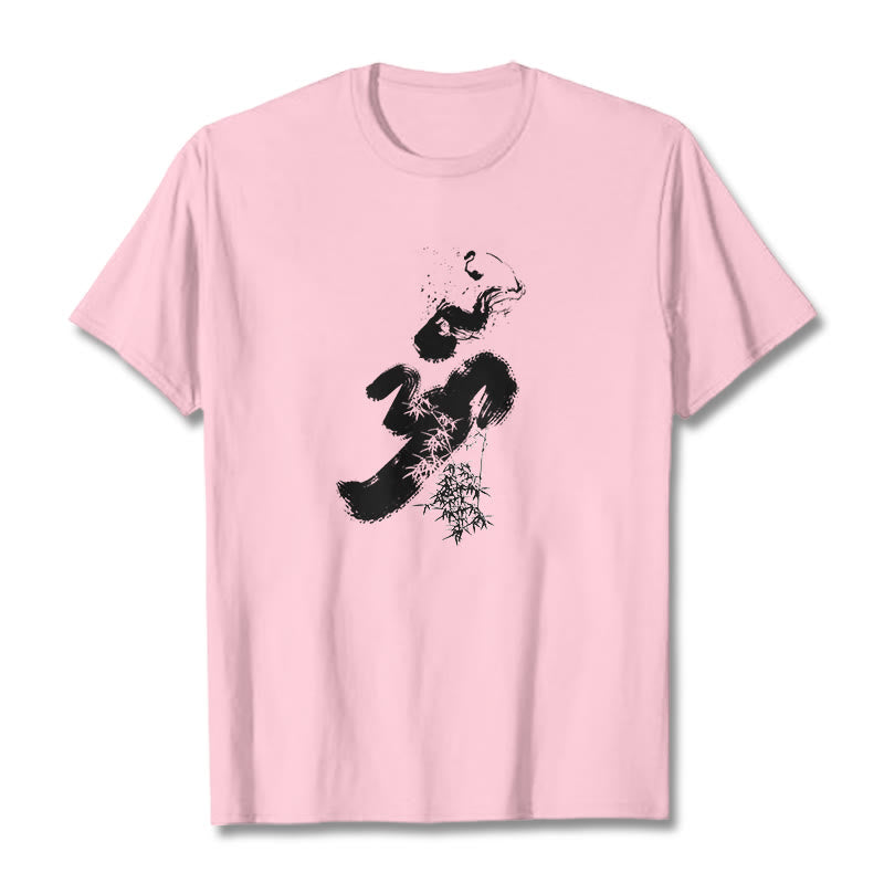 Buddha Stones OM Bamboo Ink Cotton Tee T-shirt - LightPink - 2XL - image 16
