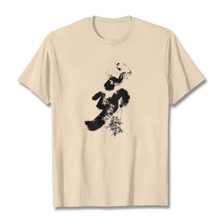Buddha Stones OM Bamboo Ink Cotton Tee T-shirt - Bisque - 2XL - image 12