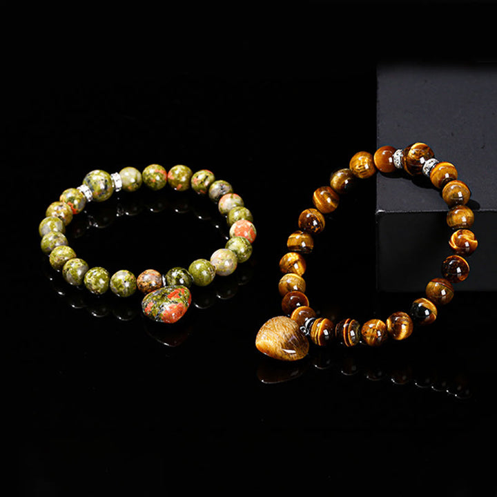 Buddha Stones Various Crystal Green Aventurine Love Heart Balance Bracelet - image 28