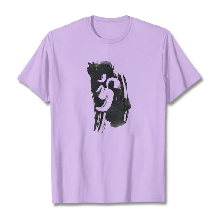 Buddha Stones OM Ink Background Cotton Tee T-shirt - Plum - 2XL - image 14