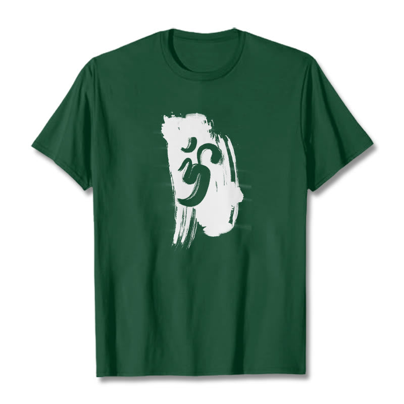 Buddha Stones OM Ink Background Cotton Tee T-shirt - ForestGreen - 2XL - image 9