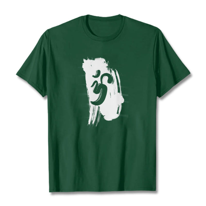 Buddha Stones OM Ink Background Cotton Tee T-shirt - ForestGreen - 2XL - image 9