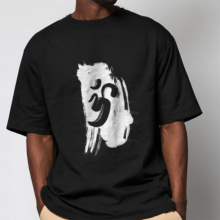 Buddha Stones OM Ink Background Cotton Tee T-shirt - image 3