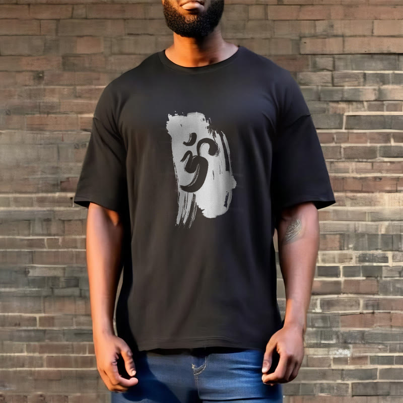 Buddha Stones OM Ink Background Cotton Tee T-shirt - image 4