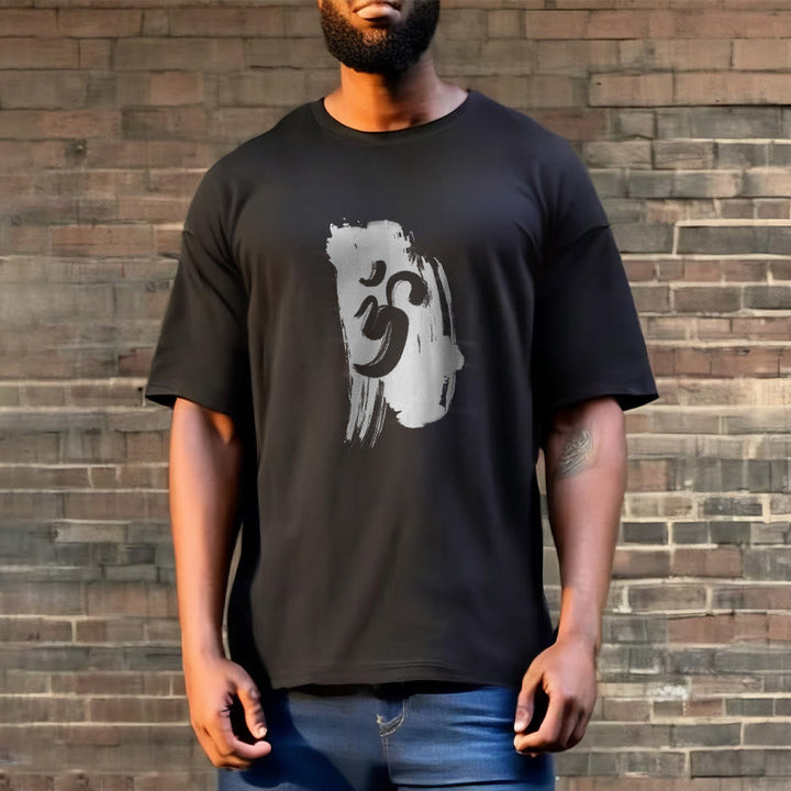 Buddha Stones OM Ink Background Cotton Tee T-shirt - image 4