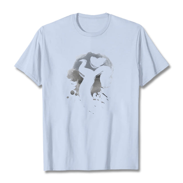 Buddha Stones OM Swan Cotton Tee T-shirt - LightCyan - 2XL - image 11