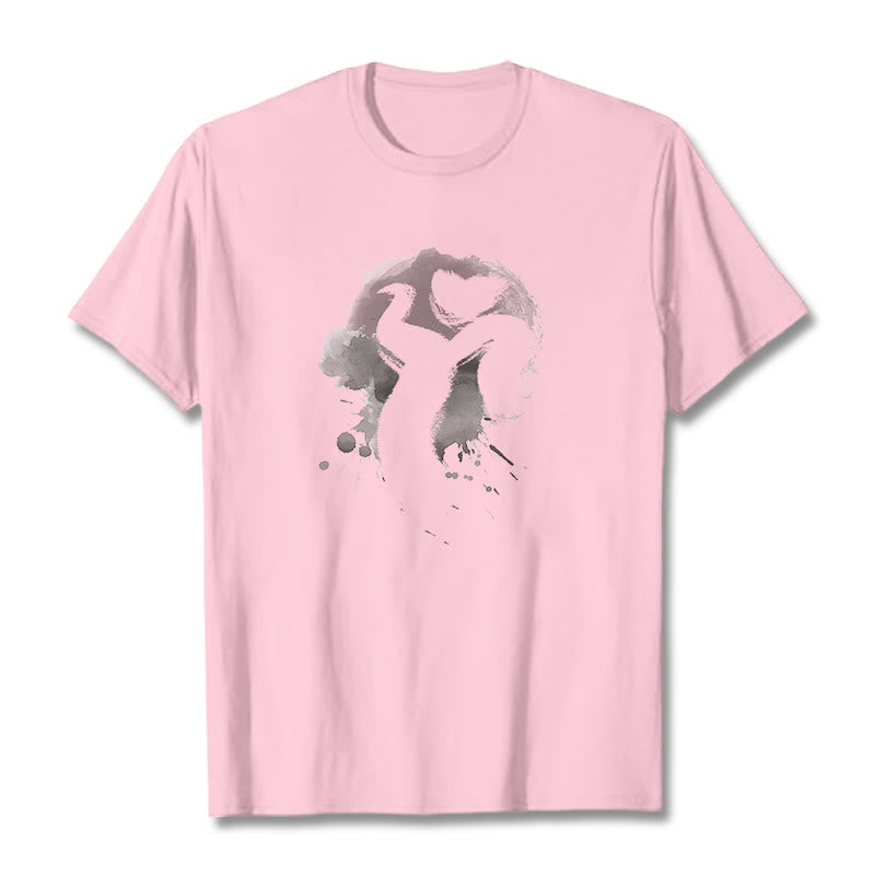 Buddha Stones OM Swan Cotton Tee T-shirt - LightPink - 2XL - image 16