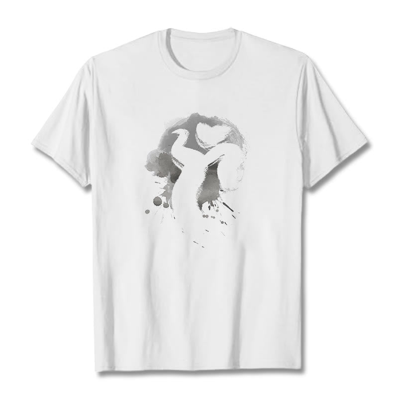 Buddha Stones OM Swan Cotton Tee T-shirt - White - 2XL - image 6